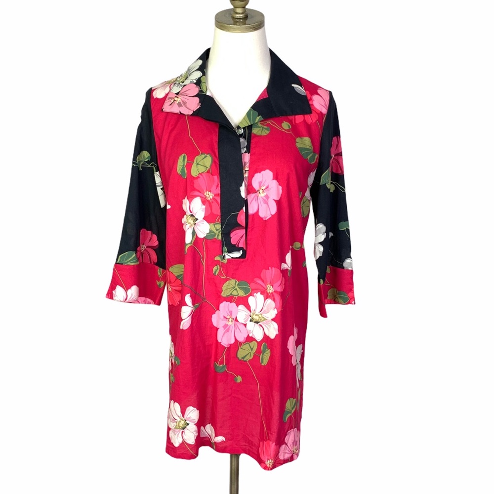 Soft Surroundings Japanese Floral Tunic SMALL 2106